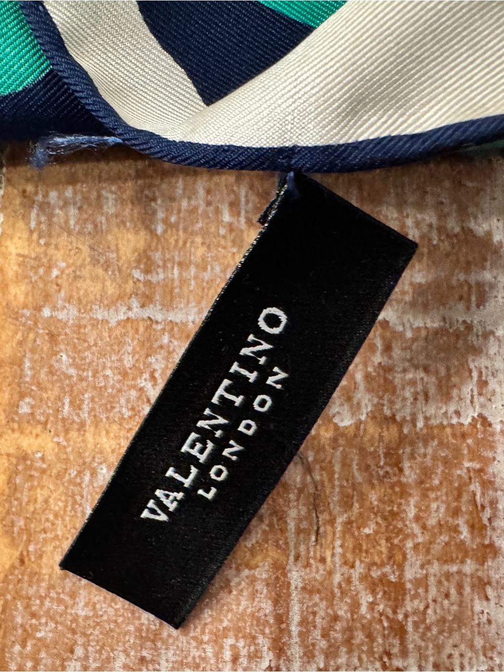 Valentino Silk Scarf - Green & Navy Leopard Print - Picture 8 of 8